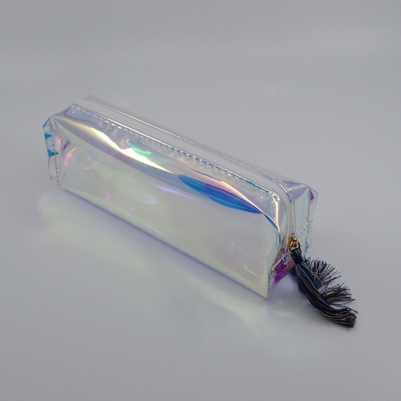 โSOLDโ Clear Iridescent Zippered Pencil Case - New - Picture 1 of 3